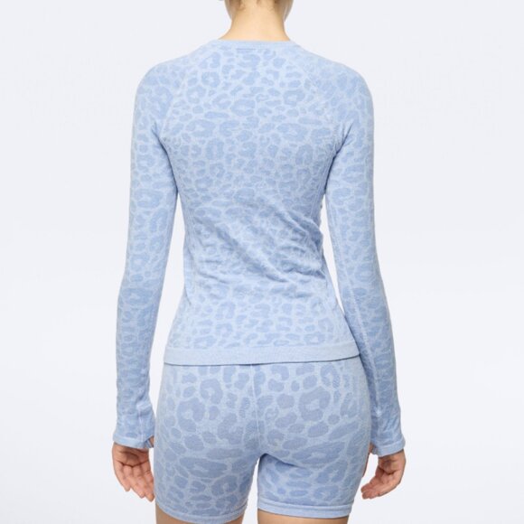 Workout Cheetah LS Baselayer Top - Smoky Blue Melange - Picture 2 of 3